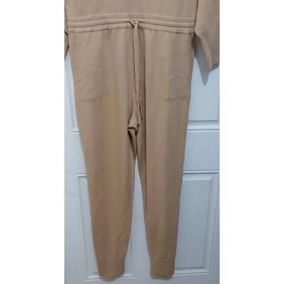 Intermix womens large wool cashmere Beckett callar jumpsuit romper tan long - Picture 4 of 8